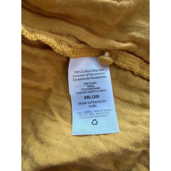 Time & Tru Mustard Yellow Flutter Sleeve V-Neck Maxi Dress XXL - Picture 7 of 7